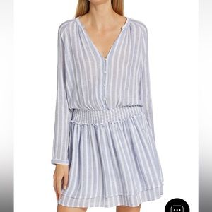 Rails blue and white linen cover up dress from Saks Sz XS